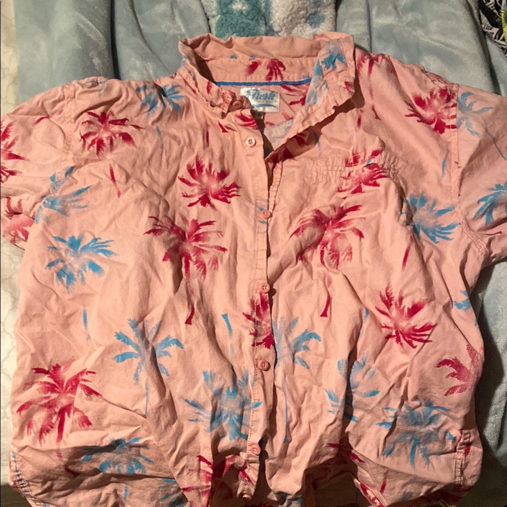 Tropical Palm Tree Button-Up Shirt